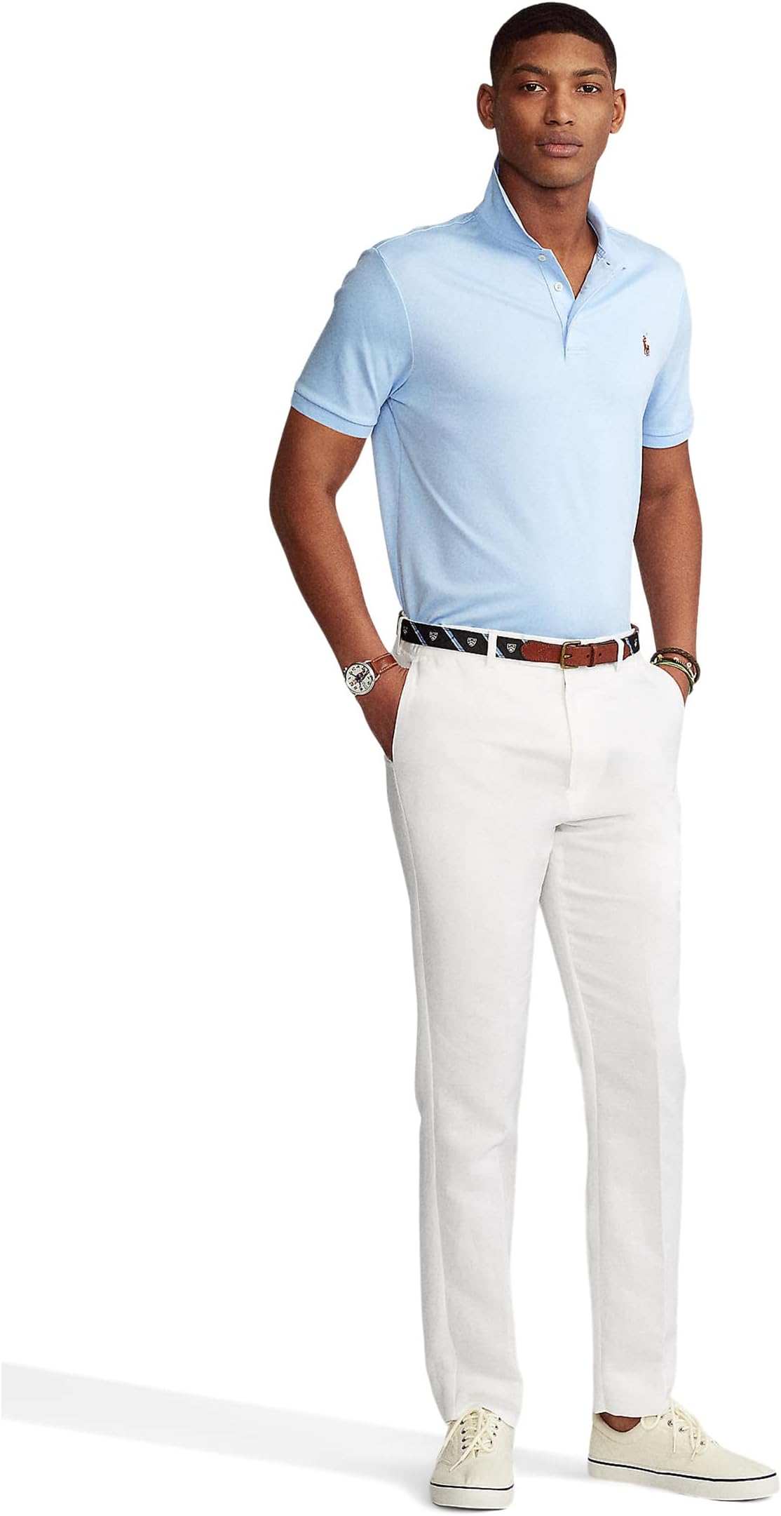 Поло Polo Ralph Lauren Classic Fit Soft Cotton Polo, цвет Office Blue — фото 4
