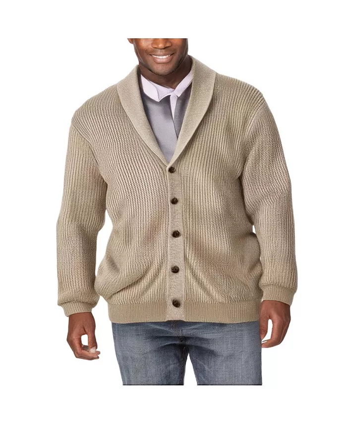 

Кардиган с воротником-шалью Big & Tall Shaker Knit KingSize, коричневый/бежевый