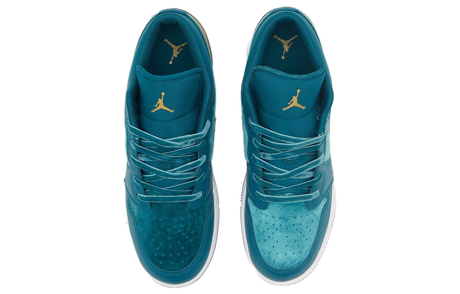 Кроссовки Jordan 1 Low SE Geode Teal Metallic Gold GS, золотой — фото 4