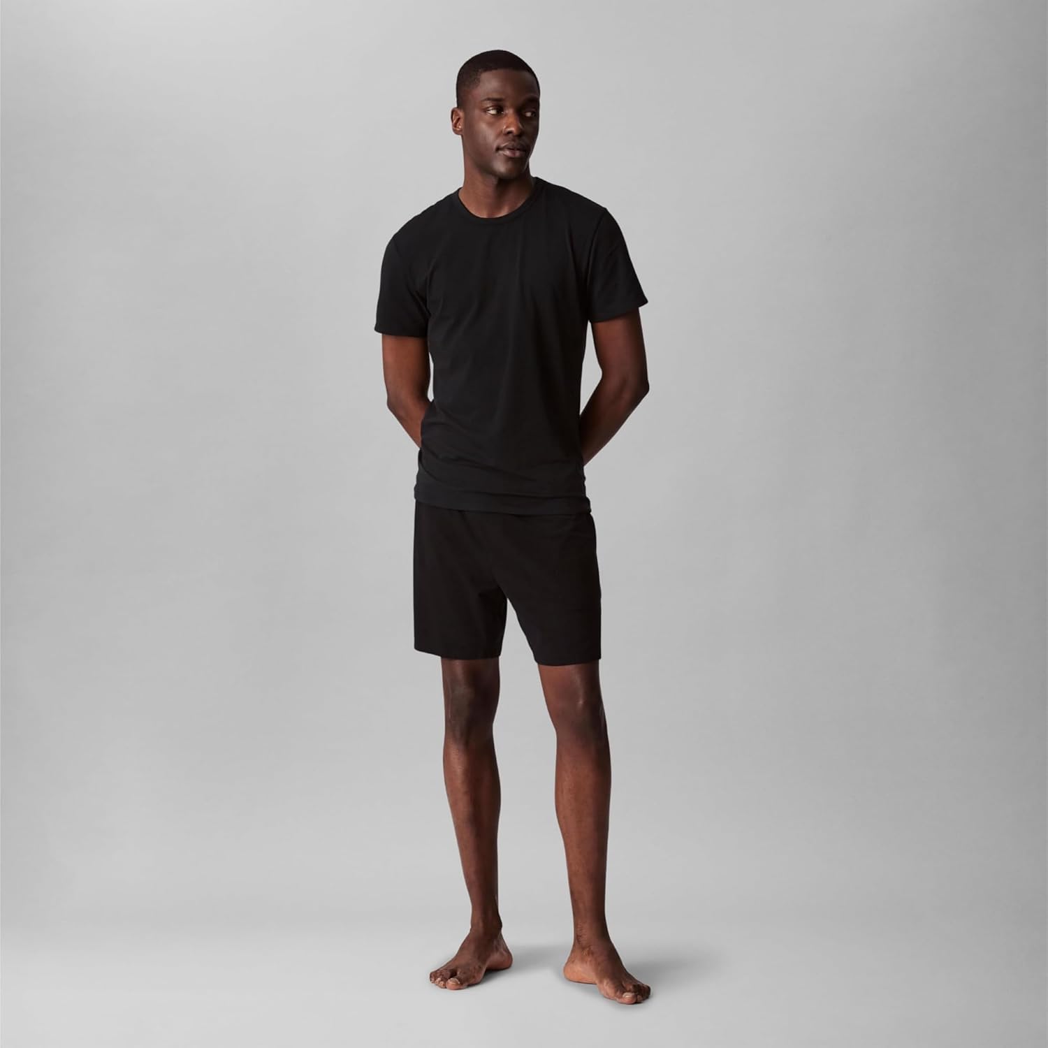 Комплект из 3 мужских нижних маек Calvin Klein из хлопка и эластичной ткани, 3 Black Crewneck — фото 4