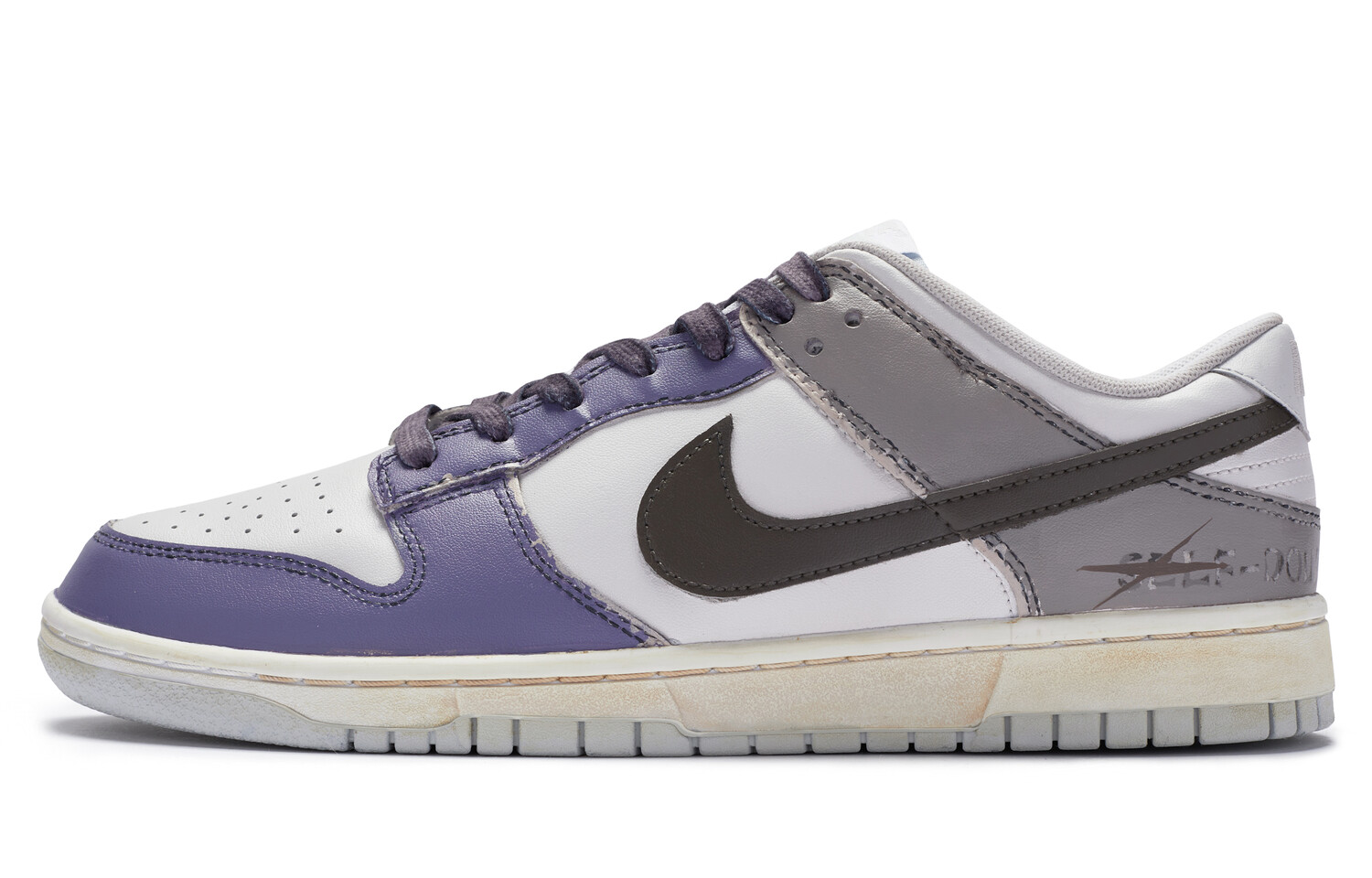 

Кроссовки Nike Dunk Skateboard Shoes Men Low-Top White Purple/Gray