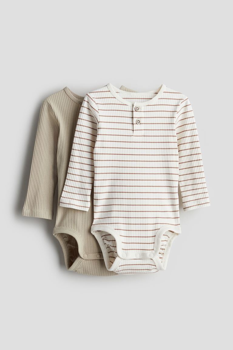 

2 пары боди henley H&M, бежевый