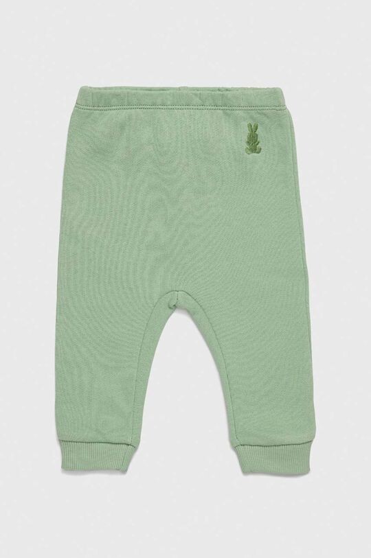 

Хлопковые брюки для новорожденных United Colors of Benetton, зеленый
