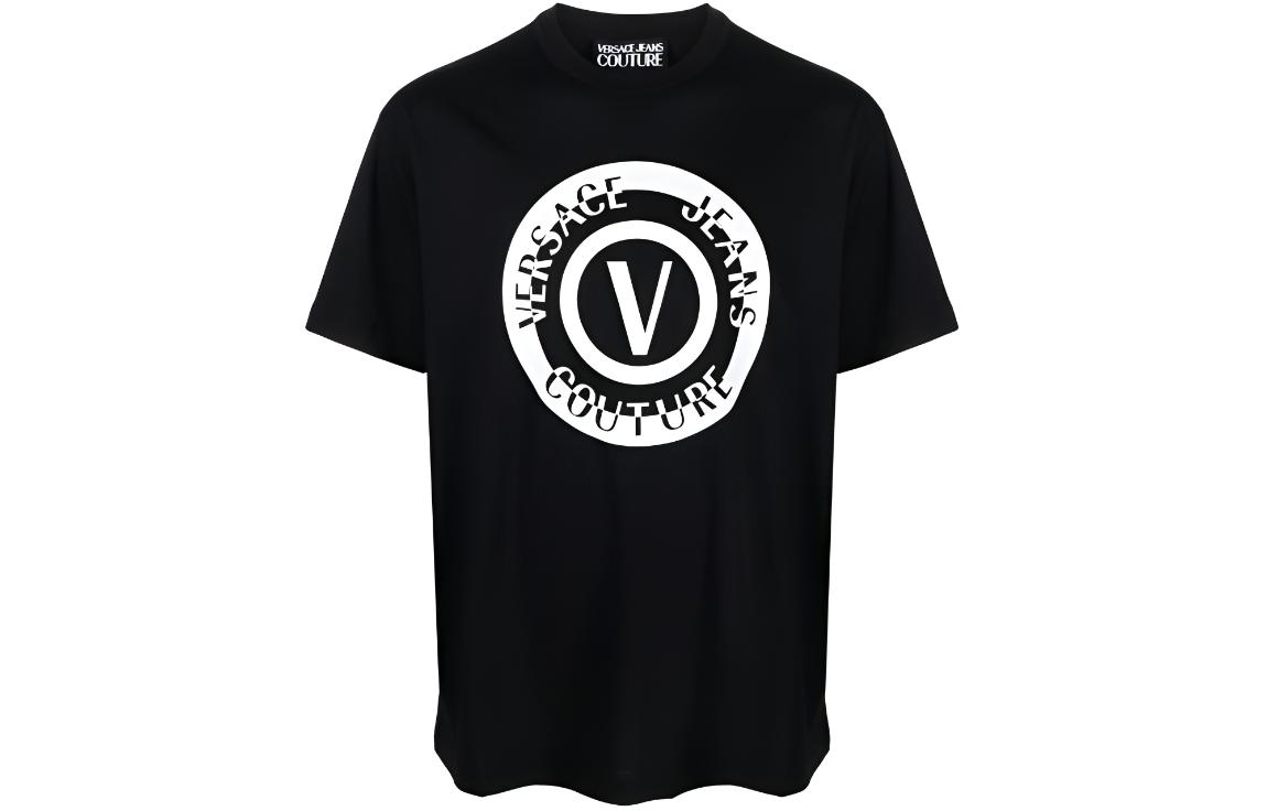 

Футболка с принтом логотипа VERSACE JEANS COUTURE, черный