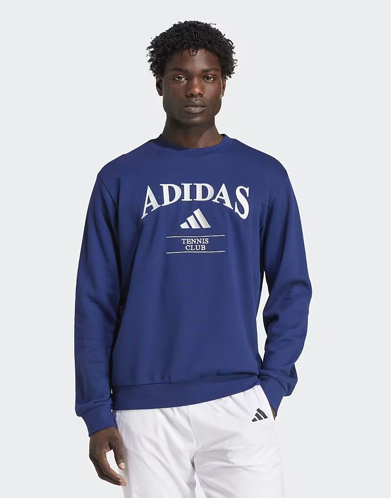 

Толстовка Adidas Performance Adidas Heritage Graphic Crew темно-синего цвета
