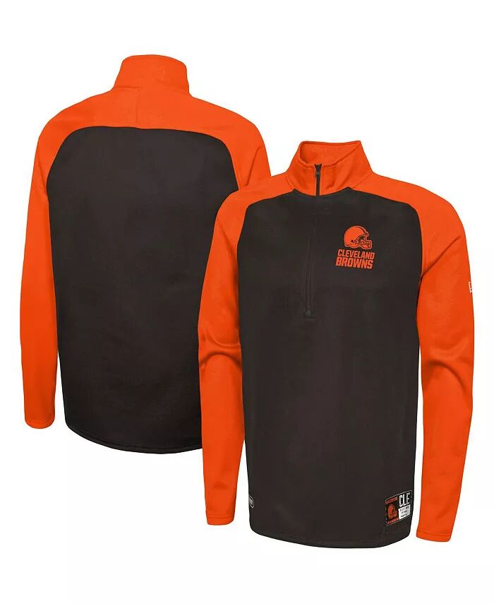 

Мужская коричневая куртка Cleveland Browns Combine Authentic O-Line Raglan Half Zip New Era