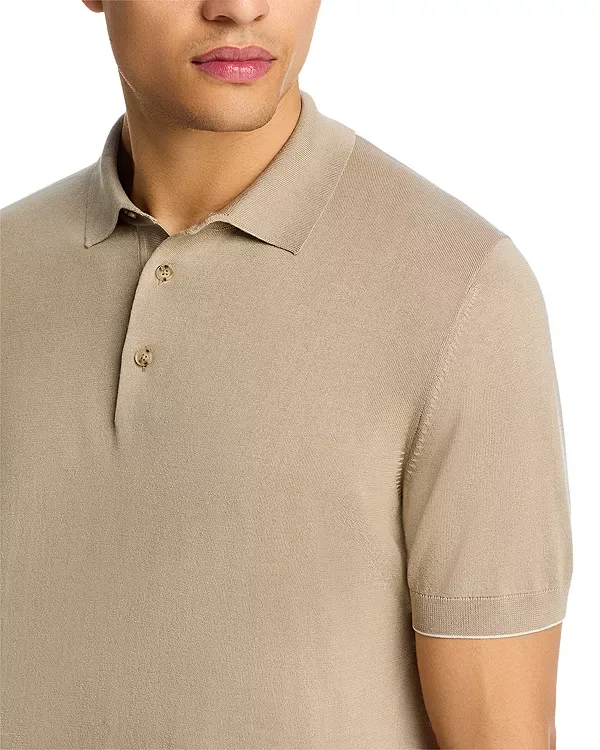 Поло из шелкового хлопка Boss, Beige/Khaki — фото 4