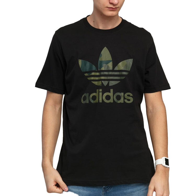 Футболка Adidas Originals Camo Trefoil, черный — фото 4