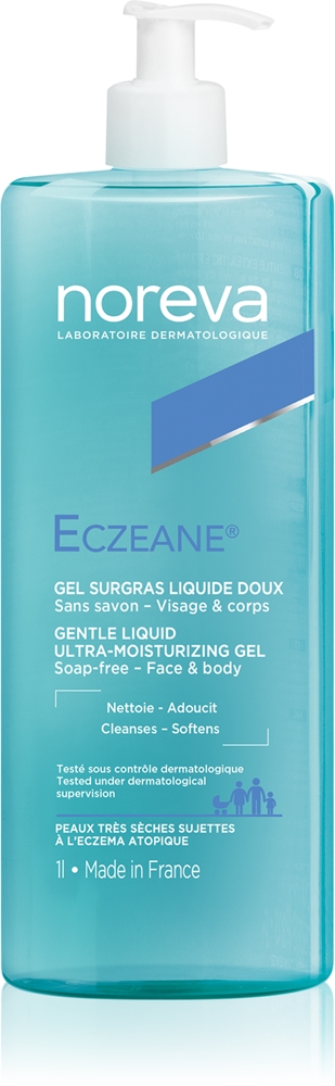 

Eczeane нежный жидкий ультра-увлажняющий гель для душа для лица и тела Noreva, 1000 мл