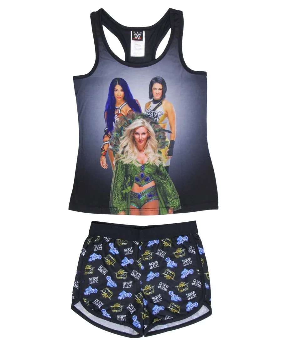 WWE Детский пижамный комплект Sasha Banks Bayley Charlotte Flair Tank Short из двух частей