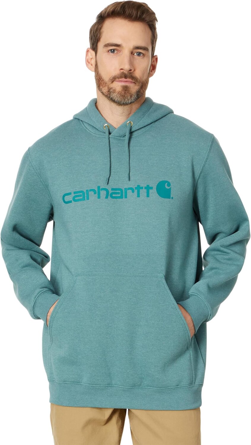 

Толстовка средней плотности с фирменным логотипом Carhartt, цвет Sea Pine Heather