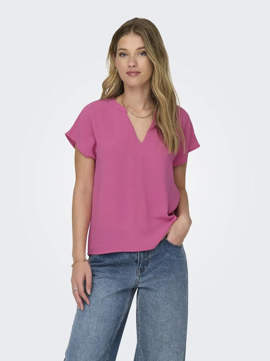 

Блузка-рубашка JDY "JDYLION S/S TOP WVN NOOS", цвет Ibis Rose
