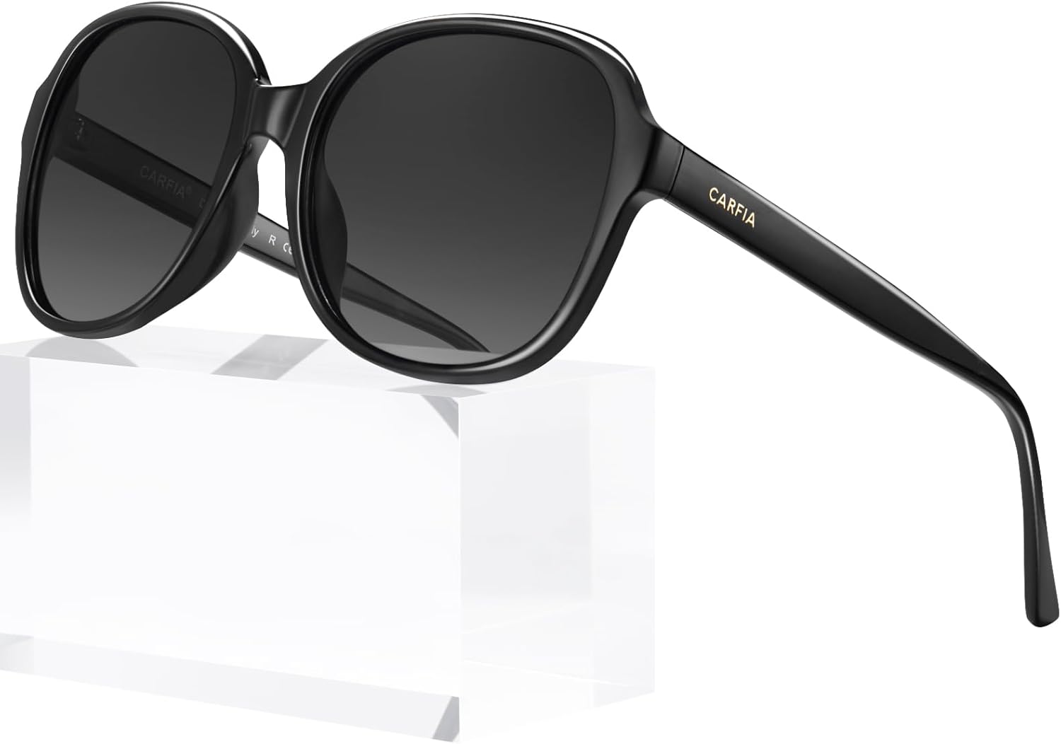 

Солнцезащитные очки CARFIA Acetate Oversized Square Polarized Sunglasses for Women с защитой от УФ-излучения, в стиле ретро, ​​большие и стильные, 1. Black Frame Gray Gradient Lens