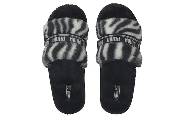 Тапочки fluff slide 'wild - black' Puma, черный — фото 4
