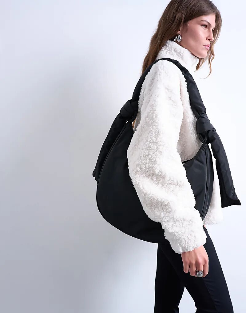 

Сумка через плечо Topshop Terry из нейлона с карманом на молнии, черного цвета