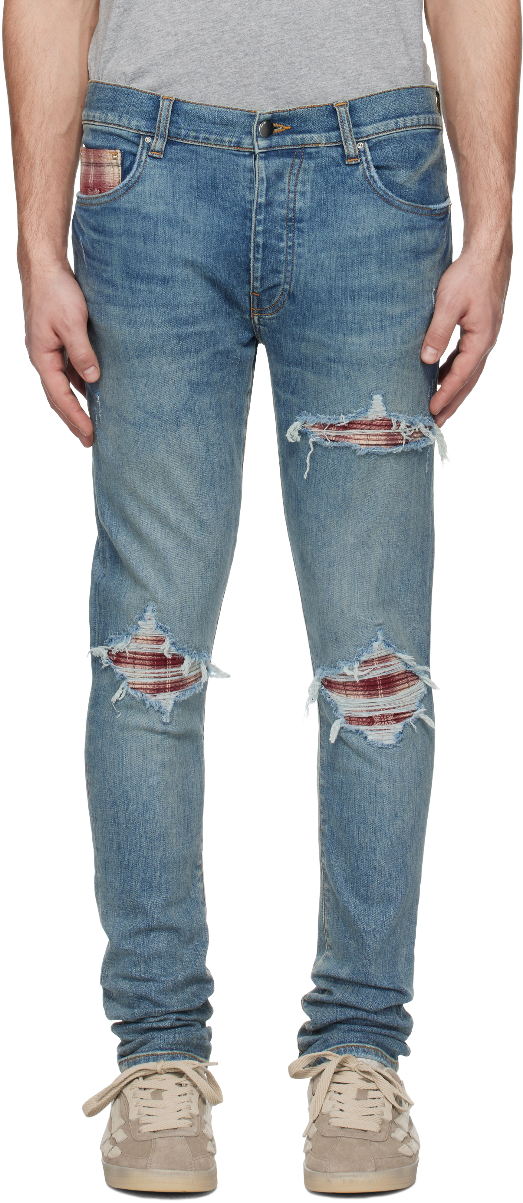 

Джинсы MA Quad Plaid MX1 синего цвета AMIRI