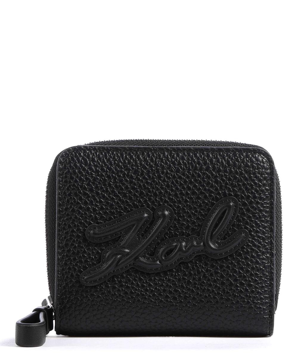 

Кошелек Signature из переработанного полиуретана Karl Lagerfeld, черный