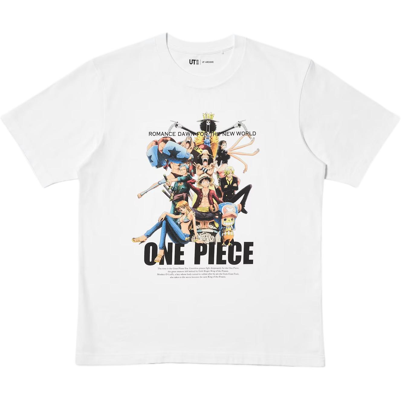 

UNIQLO Футболка One Piece Collaboration Edition SS25 Men's White, Белый, UNIQLO Футболка One Piece Collaboration Edition SS25 Men's White