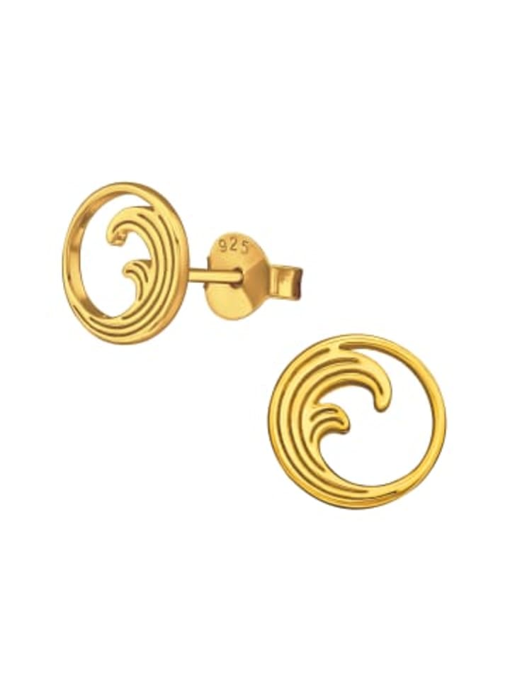 

Alexander York Серьги-гвоздики WAVE из золота, изготовленные из серебра 925 пробы, комплект из 2 штук