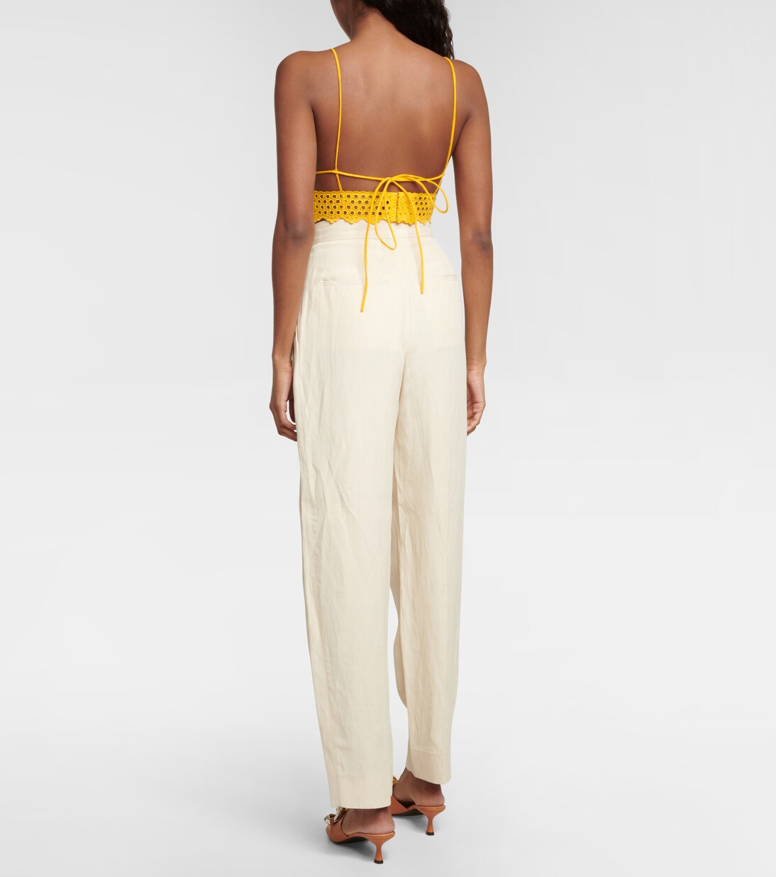 Укороченный топ с вышивкой англез Stella McCartney, Sunflower — фото 3