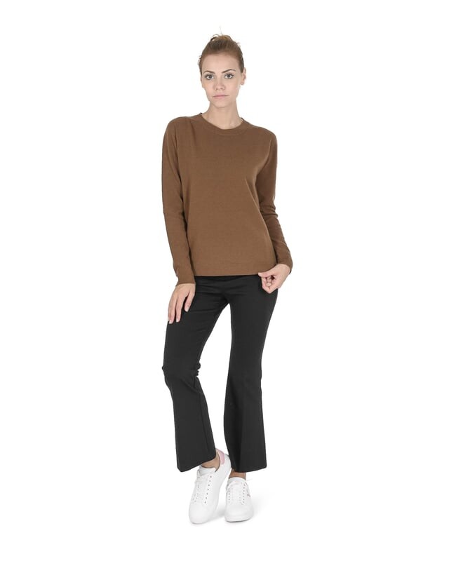 

Женский свитер с круглым вырезом coe 0014 светлый Crown Of Edinburgh Cashmere, коричневый