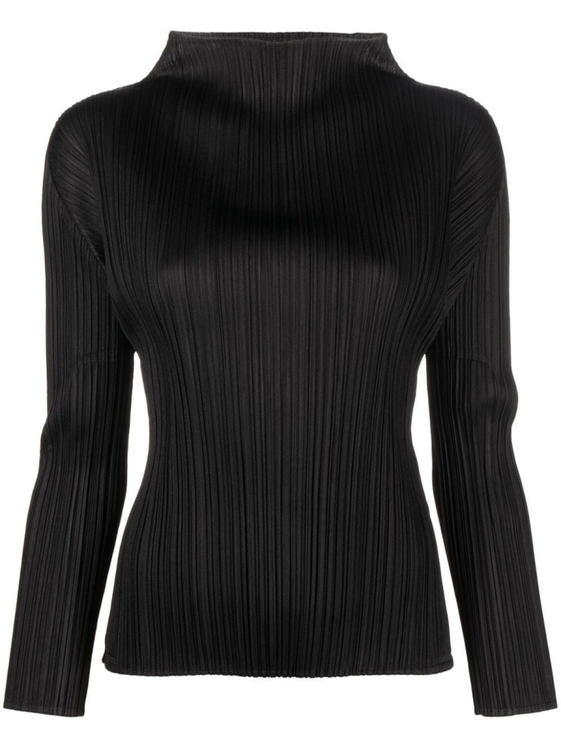 

Pleats Please Issey Miyake плиссированный топ с высоким воротником, черный