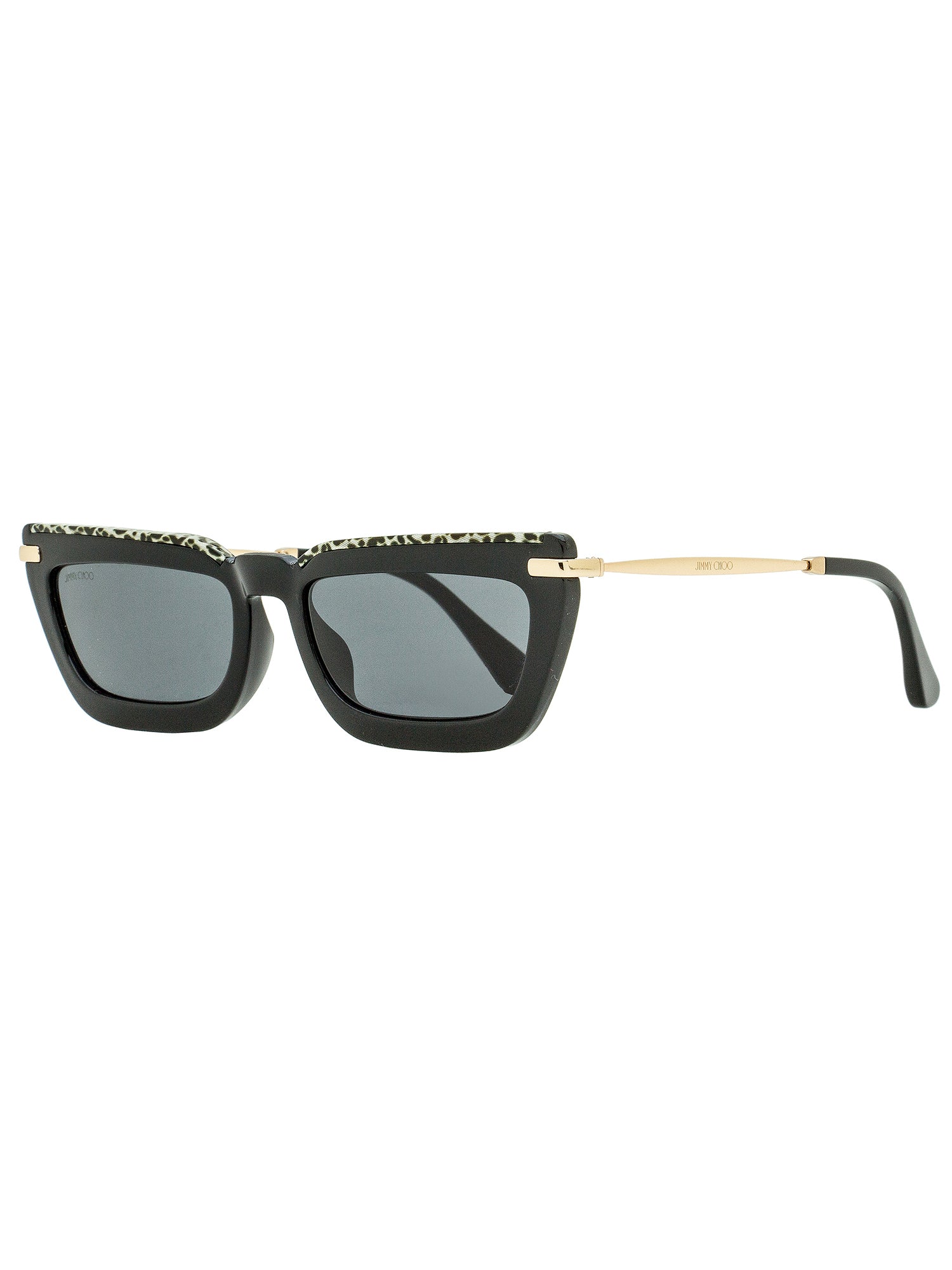 

Солнцезащитные очки Jimmy Choo женские прямоугольные Vela/G/S FP3IR черные/золотые/леопардовые 55 мм
