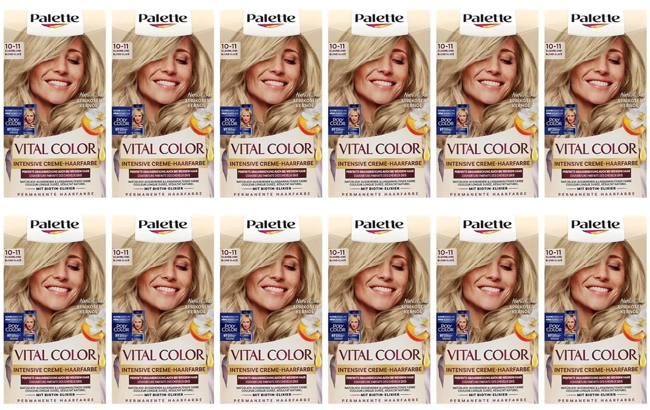 Крем-краска для волос «Poly Palette Vital Colour 10-11 Серебристый блондин» от Poly Palette Palette