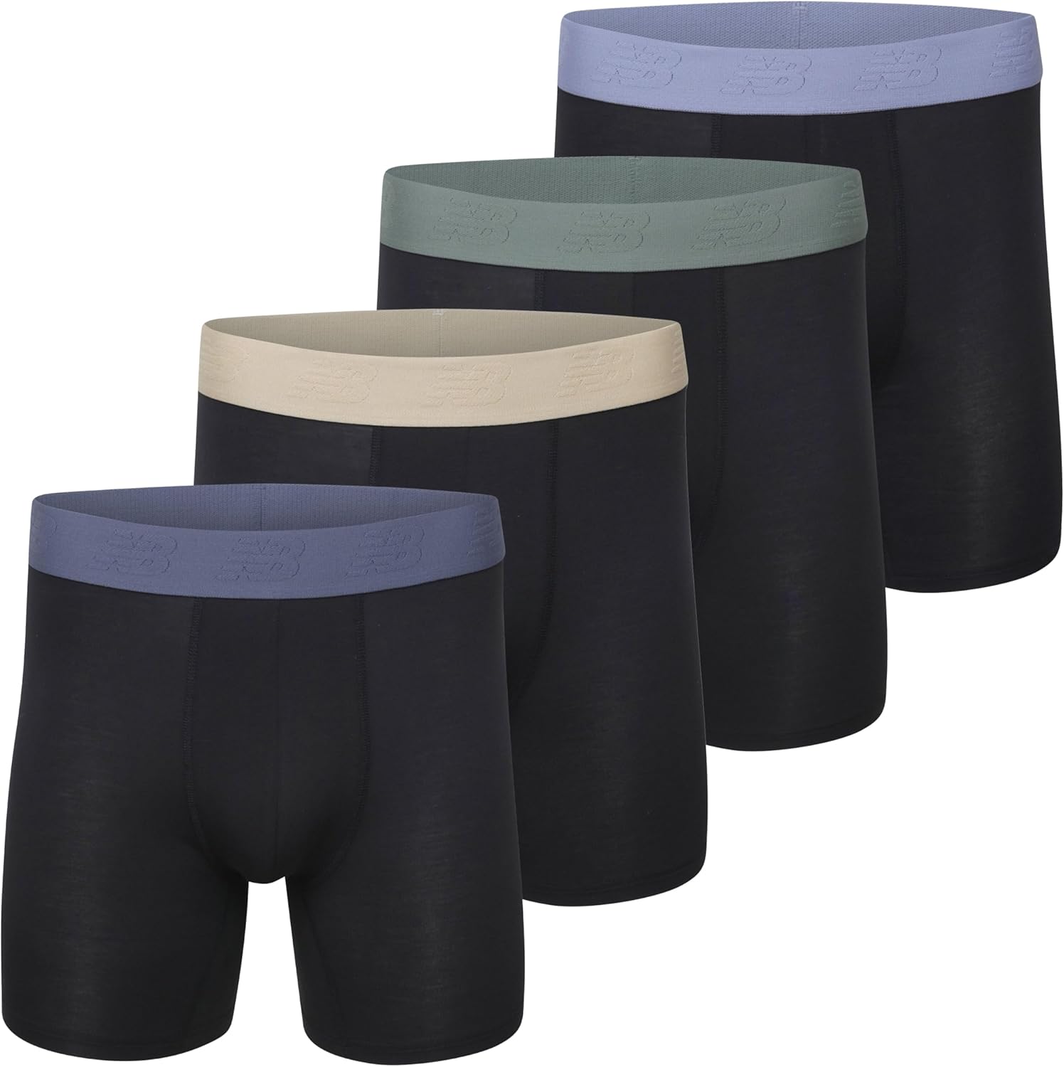 

Мужские ультрагладкие боксеры New Balance из микрофибры, легкие, дышащие, спортивные (4 пары), Black/Black/Black/Black