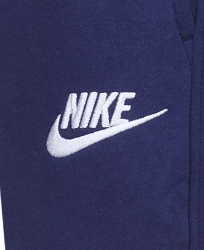 Флисовые спортивные брюки для маленьких мальчиков Club Sportswear Nike, синий — фото 3