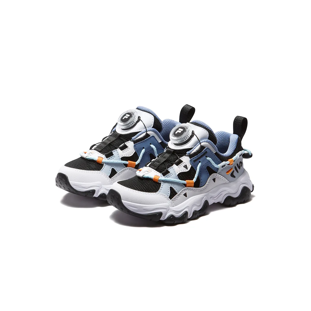 FILA KIDS Heritage FHT Synthetic Leather, Textile Cushioning Breathable Kids' Running Shoes Black/Daybreak Gray — фото 4