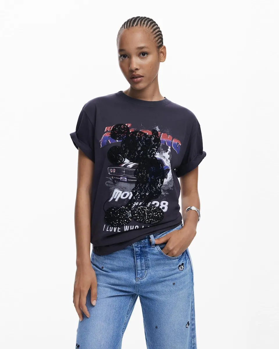 

Женская футболка с машинкой Микки Desigual, черный