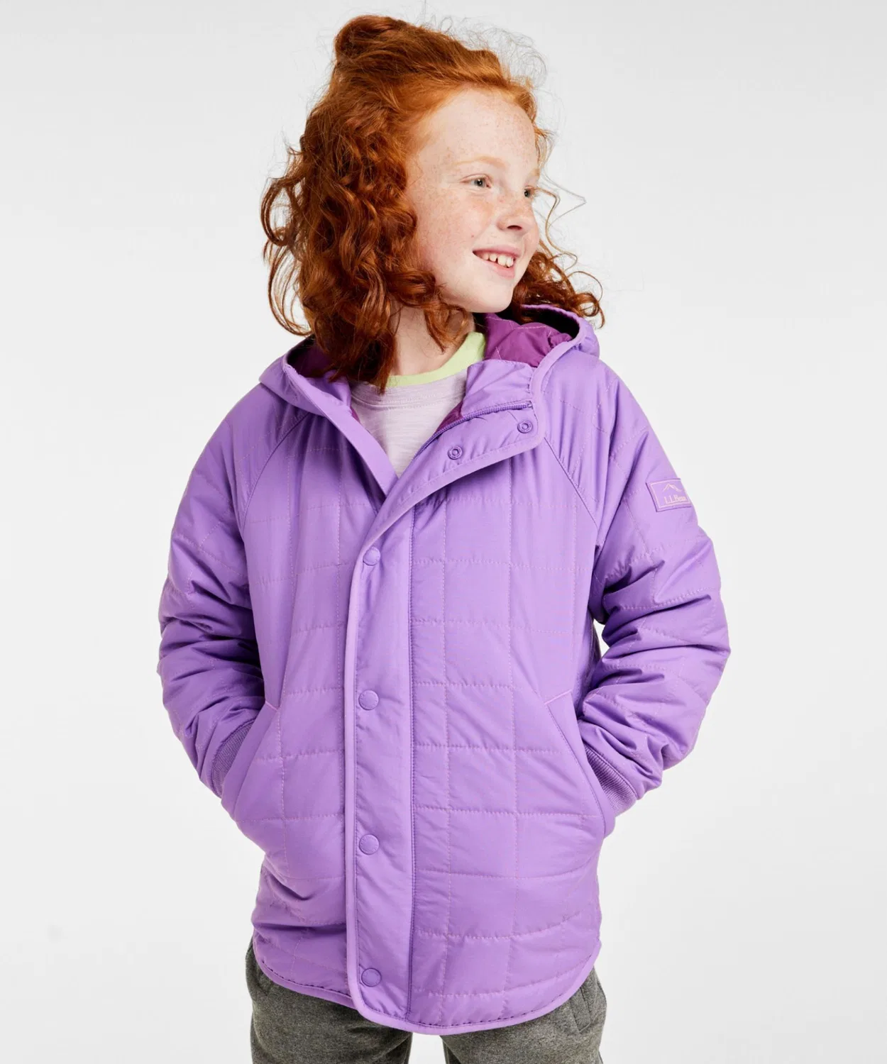 Куртка стёганая L.L.Bean детская большой ребёнок фиолетовая