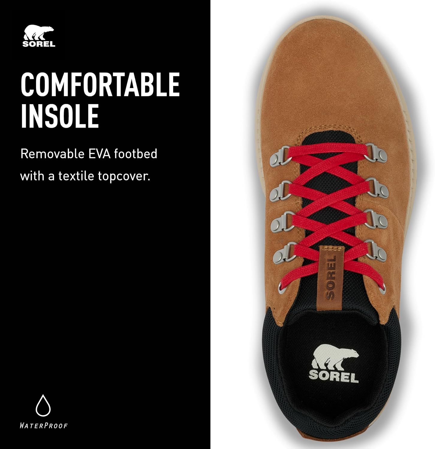 Мужские водонепроницаемые кроссовки SOREL Mac Hill Lite Hiker Low, черный — фото 4