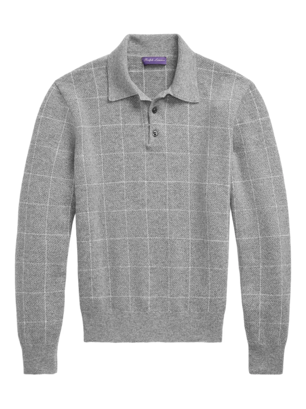 

Свитер с воротником поло Ralph Lauren Purple Label, серый