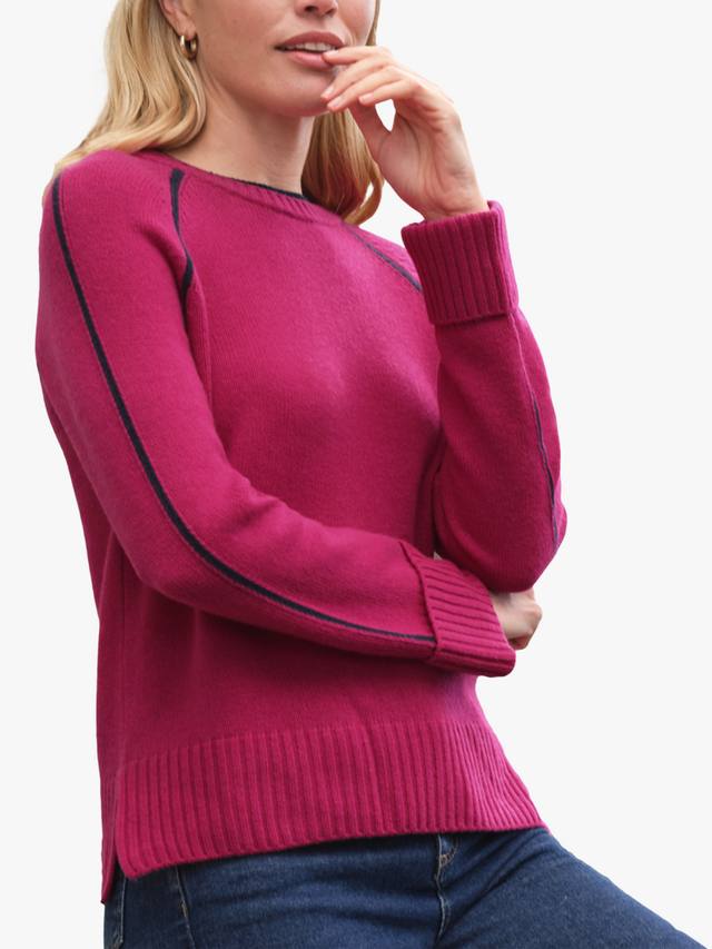 

Джемпер из чистого кашемира с контрастной отделкой Pure Collection, Pink/Multi