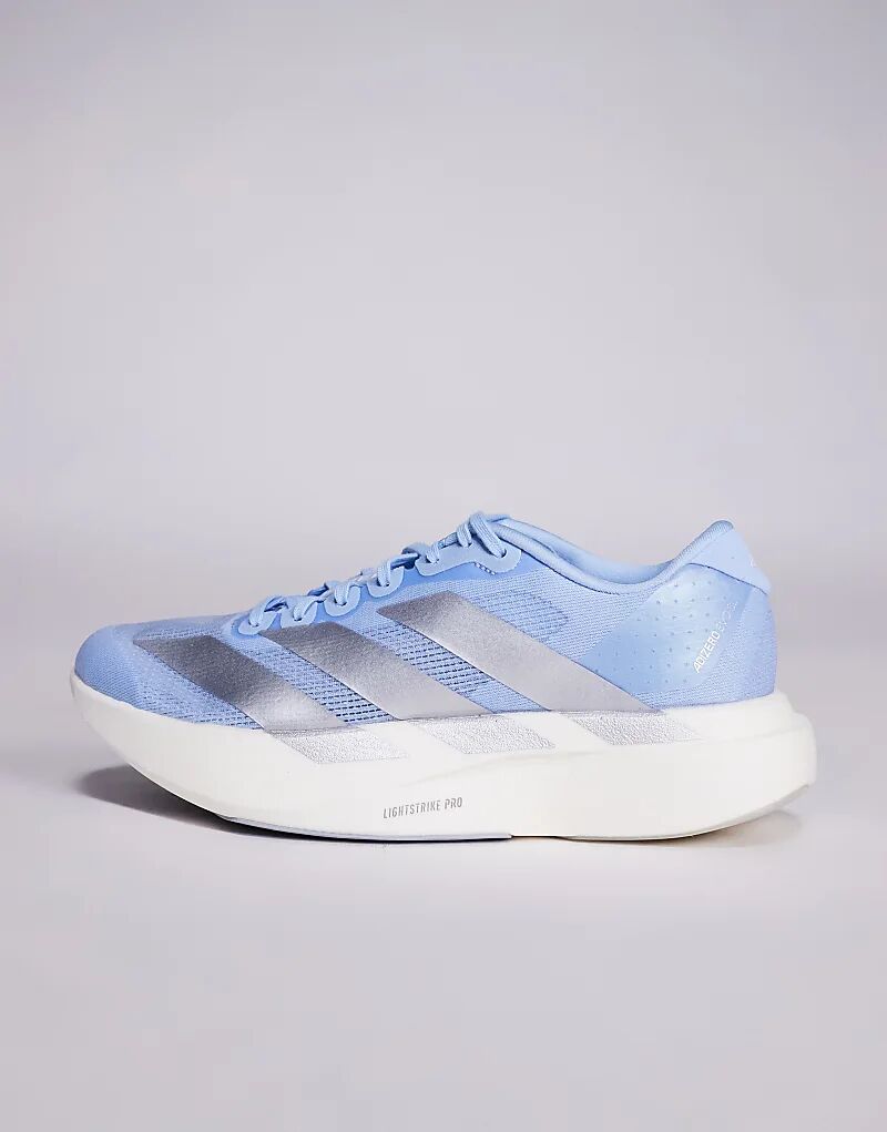 Кроссовки Adidas Running Adizero Evo SL синего и серебристого цветов — фото 2