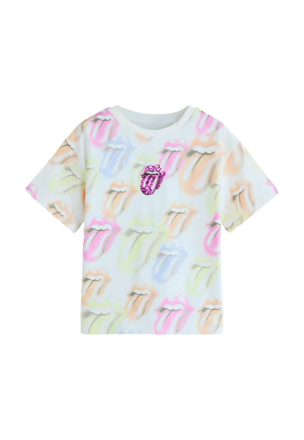 Футболка стандартного кроя с принтом логотипа группы rolling stones. Next, Multi Rainbow Sequin
