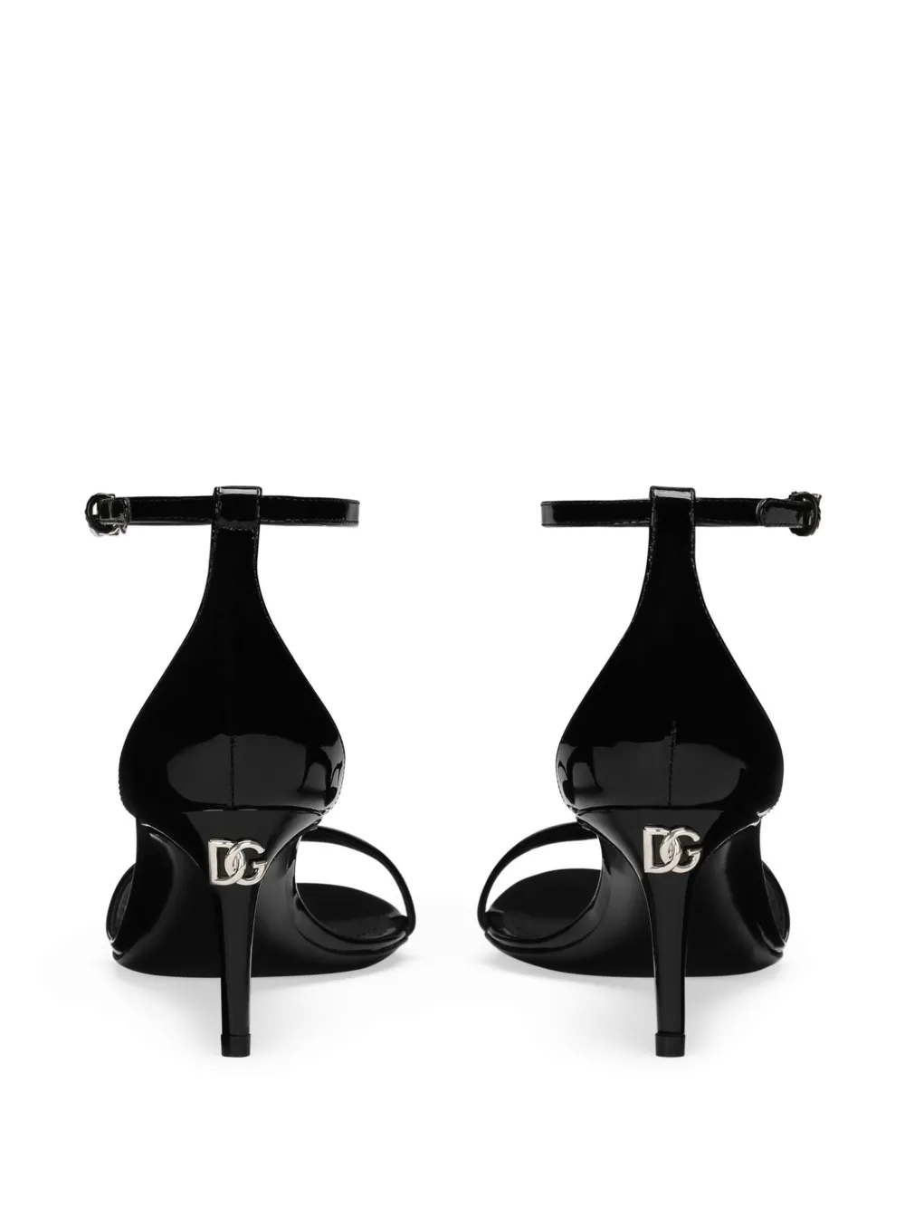 Лакированные босоножки с логотипом DOLCE & GABBANA, черный — фото 3