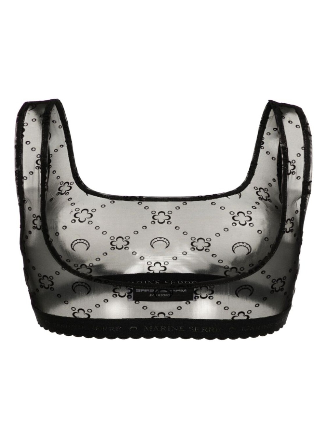 

Marine Serre бюстгальтер-бралетт с монограммой, черный