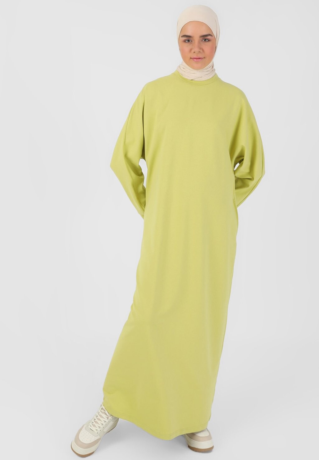 

Платье макси CREW NECK MODEST REFKA BASIC Modanisa, зеленый