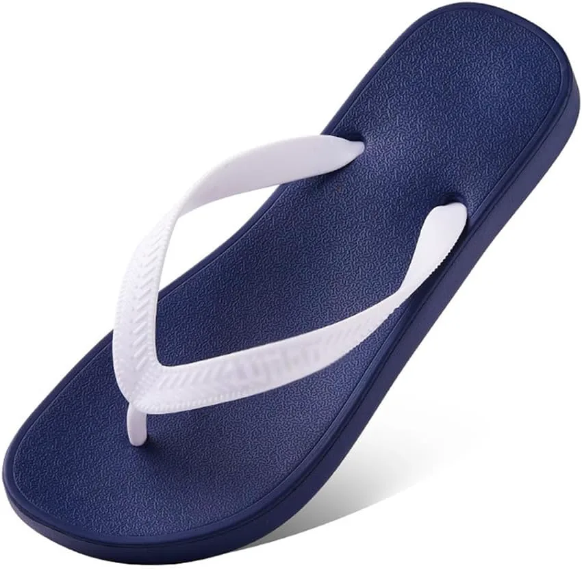 

Сандалии с елочкой, мягкая пластиковая конструкция верха обуви, мужские мягкие и удобные шлепанцы для летнего отдыха, противоскользящие пляжные шлепанцы с узором елочкой BYDZKJ, синий