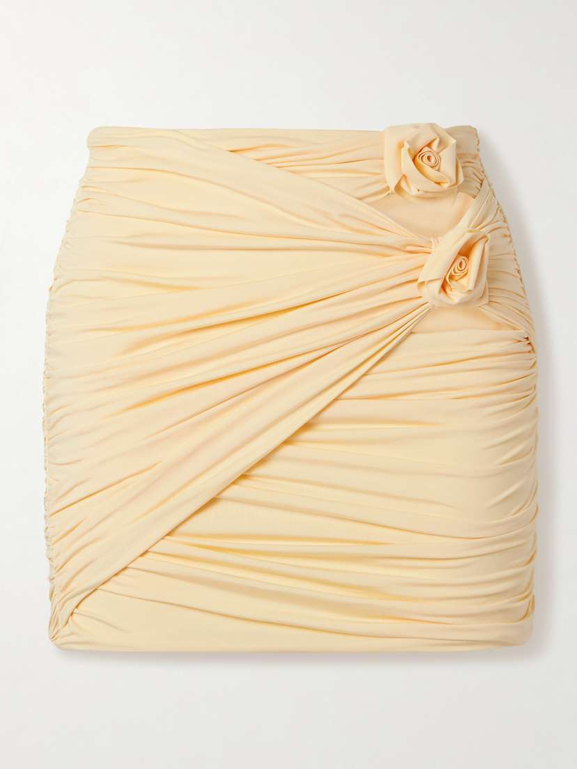 

Мини-Юбка Corda из эластичного джерси со сборками и вырезами и аппликациями Maygel Coronel, желтый