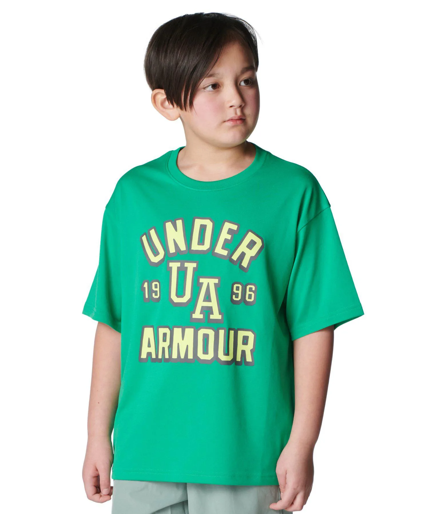Детская футболка с коротким рукавом UA Tech College UNDER ARMOUR хаки — фото 4