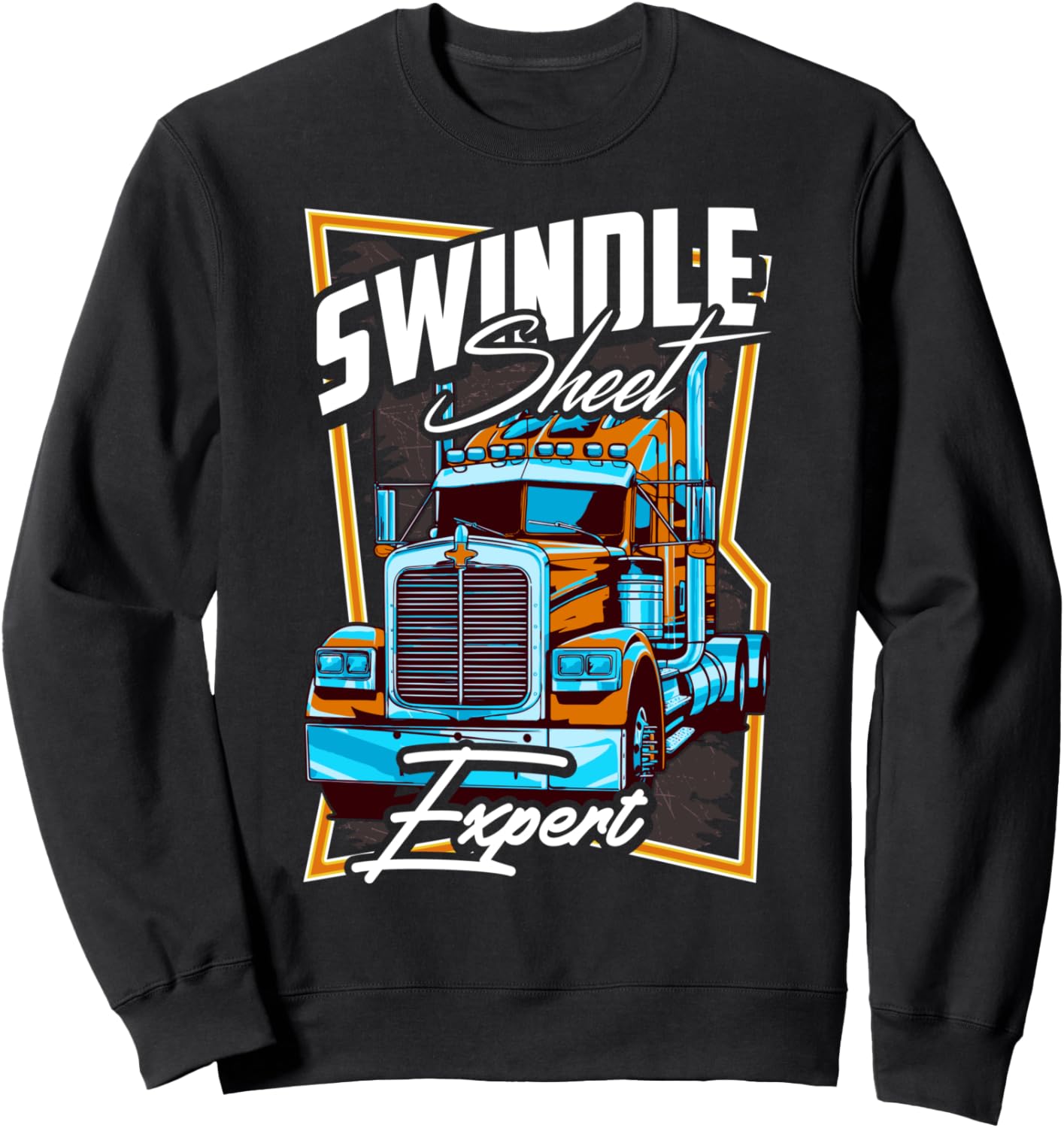 

Прикольная толстовка с надписью «Swindle Sheet Expert Trucking Trucker Funny Gag Sweatshirt» Four1Nine Truckers Official, черный
