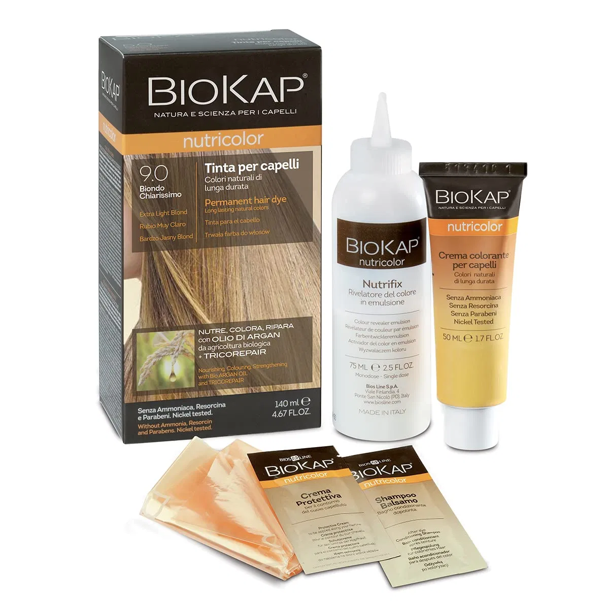Краска для волос Biokap Nutricolor оттенок 9.0 очень светлый блонд Bios Line