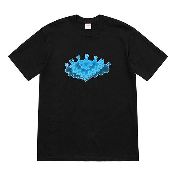 

Футболка ss19 cloud tee clouds pattern short sleeve black Supreme, черный