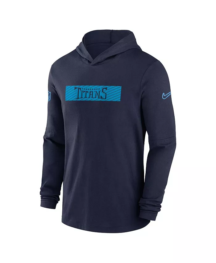 Мужская синяя худи Tennessee Titans Performance с длинным рукавом для тренировок Nike — фото 2