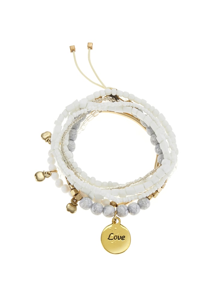 

LASCANA Набор браслетов белого и золотого цвета