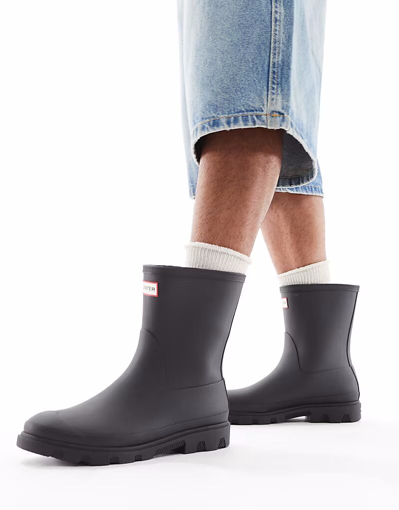 Короткие резиновые сапоги Unisex Downpour черного цвета Hunter — фото 3